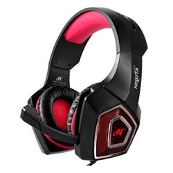 AURICULAR GAMING NISUTA CON MICROFONO NS-AUG350 ROJO 3.5MM