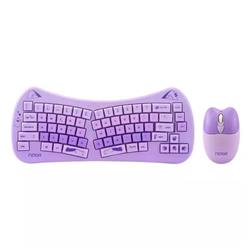 COMBO TECLADO Y MOUSE NOGA INALAMBRICO 2.4G VIOLETA GATO NKB-6600