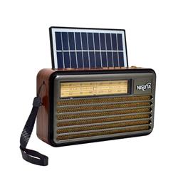 RADIO NISUTA AM/FM VINTAGE NS-RV22S CON PANEL SOLAR