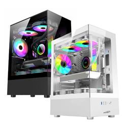 GABINETE SENTEY H10 100 ARGB WHITE VIDRIO TEMPLADO LAT/FRONT